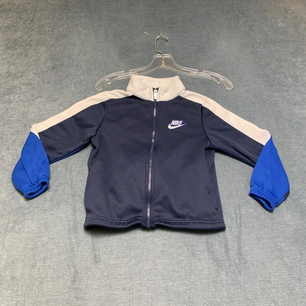 Nike Tracksuit Jacket Boys Multi Colorblock Swoosh Mock Neck Full Zip Winter